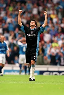 Images Dated 2000: Coventry City's Marc Edworthy Celebrates Premiership Victory Over Manchester City (26-08-2000)