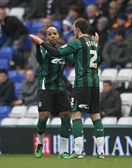 Images Dated 29th January 2011: Coventry City's Marlon King and Richard Keogh Celebrate First Goal in FA Cup Fourth Round Against