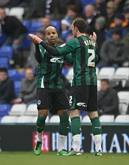 Coventry City's Marlon King and Richard Keogh Celebrate First Goal in FA Cup Fourth Round Against Birmingham City (January 2011)