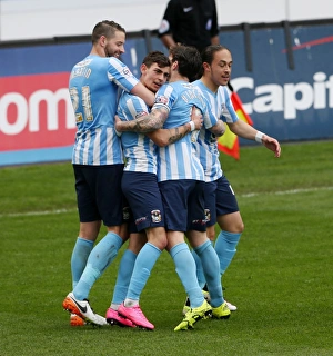 Coventry City's Ruben Lameiras Celebrates Third Goal Against Sheffield United in Sky Bet League One at Ricoh Arena