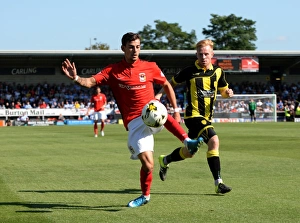 Images Dated 2015 September: Coventry City's Ruben Lameiras Defends Against Mark Duffy in Sky Bet League One Clash at Burton Albion