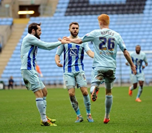 Images Dated 2014 October: Coventry City's Ryan Haynes Scores First Goal Against Peterborough United in Sky Bet League One at Ricoh Arena