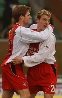 Coventry City's Triumph: Bjarni Gudjonsson and Stephen Warnock's Goal Celebration (2004)