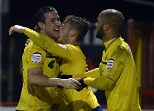 Stevenage v Coventry City : Lamex Stadium : 26-12-2012 Collection: Coventry City's Triumphant Moment: Wood, Jennings, McGoldrick Celebrate Npower League One Goal at