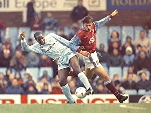 Coventry's Paul Williams Stands Firm Against Aston Villa's Savo Milosevic (Aston Villa vs Coventry City)