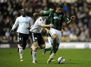 Images Dated 2012 January: Cyrus Christie Evades Gareth Roberts: Coventry City vs