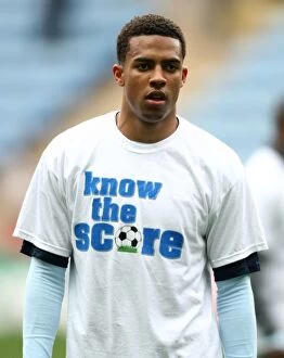 Images Dated 7th April 2012: Cyrus Christie's Know the Score Warm-Up: Coventry City vs. Peterborough United