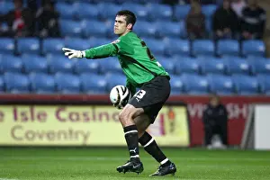 Images Dated 2008 August: Daniel Ireland Guards Coventry City's Net in Carling Cup Clash against Aldershot Town (August 13)