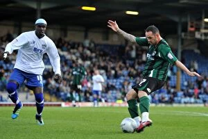 Images Dated 9th August 2011: David Bell's Shot at Glory: Coventry City's Carling Cup Opener at Bury's Gigg Lane (09-08-2011)