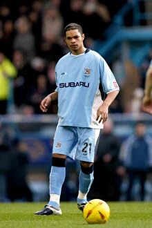Images Dated 12th February 2005: Dean Leacock vs Burnley: A Battle at Coventry City's Highfield Road (2005)