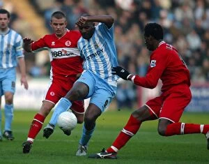 Images Dated 28th January 2006: Dele Adebola's Chaotic Performance: Coventry City FC vs Middlesbrough in FA Cup Fourth Round