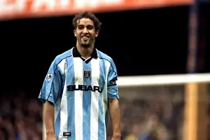 Images Dated 2001: Determined Moustapha Hadji: Coventry City's Battle at Filbert Street vs