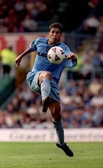 Images Dated 19th August 2001: Determined Youssef Chippo Leads Coventry City Against Wolves in Nationwide League Division One