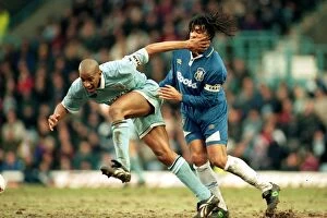 FA Premier League - Coventry City v Chelsea 10-02-1996 Collection: Dublin vs. Gullit: Intense Moment from Coventry City vs. Chelsea FA Premier League Clash (Feb)