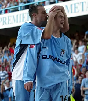 Eddie Johnson's Thrilling Goal Celebration with Louis Carey: Coventry City FC vs. Sunderland (07-08-2004)