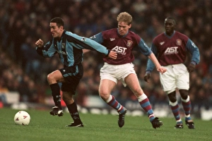 History Prints: Escape at Villa Park: Paul Telfer Outruns Steve Staunton (FA Carling Premiership, 1997)