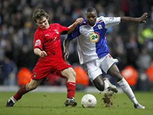 Images Dated 2008: FA Cup: Blackburn Rovers vs. Coventry City - Intense Moment Between Jay Tabb and Aaron Mokoena (05-01-2008)