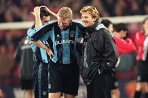 Images Dated 17th March 1998: The FA Cup Quarter Final Replay Showdown: Strachan vs. Burrows - Sheffield United vs. Coventry City