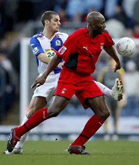 Images Dated 2008: FA Cup Third Round: Dele Adebola and David Bentley Clash at Ewood Park