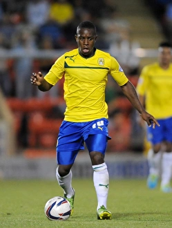 Images Dated 2013 August: Franck Moussa Scores for Coventry City in Capital One Cup Match against Leyton Orient (06-08-2013)