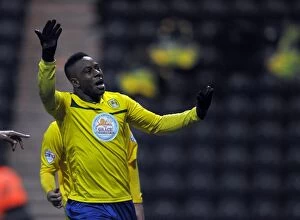 Images Dated 18th January 2014: Franck Moussa Scores Coventry City's Equalizer Against Preston North End in Sky Bet League One