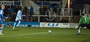 Images Dated 17th November 2012: Franck Moussa Scores Coventry City's Fourth Goal vs Hartlepool United (Npower League One)