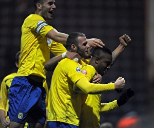 Images Dated 2014 January: Franck Moussa Scores Equalizer for Coventry City Against Preston North End in Sky Bet League One