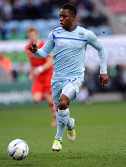 Images Dated 2012 December: Franck Moussa Scores the Game-winner for Coventry City against Walsall in Npower League One at Ricoh Arena (December 8)