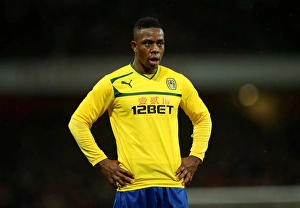 Images Dated 2014 January: Franck Moussa vs Arsenal: Coventry City's Battle at Emirates Stadium in FA Cup Fourth Round (24-01-2014)