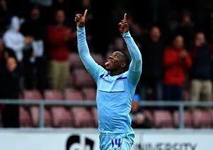 Sky Bet League One : Coventry City v Gillingham : Sixfields Stadium : 15-09-2013 Collection: Franck Moussa's Thrilling Strike: Coventry City's Second Goal Against Gillingham