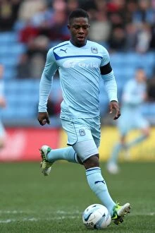 Images Dated 1st January 2013: Frank Moussa Scores for Coventry City Against Shrewsbury Town in Npower League One at Ricoh Arena