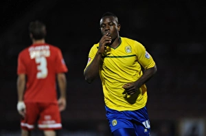 Images Dated 2013 August: Frank Moussa Scores His Second Goal: Coventry City's Victory Over Leyton Orient in Capital One Cup Round 1