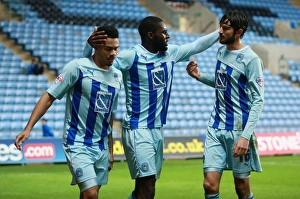 Images Dated 2014 November: Frank Nouble Scores Coventry City's Second Goal in Johnstones Paint Trophy Quarterfinal vs Plymouth Argyle