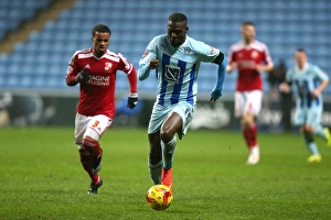Images Dated 2015 January: Frank Nouble Scores Dramatic Goal Past Nathan Byrne in Coventry City's Victory over Swindon Town