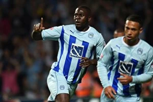 Images Dated 5th September 2014: Frank Nouble Scores Opening Goal: Coventry City vs Gillingham in Sky Bet League One at Ricoh Arena