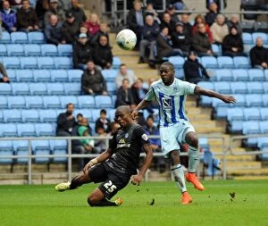 Images Dated 25th October 2014: Frank Nouble's Deflected Strike: Coventry City's Game-Changing Goal vs