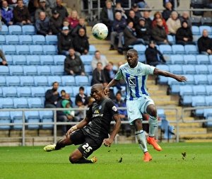 Images Dated 2014: Frank Nouble's Deflected Strike: Coventry City's Game-Changing Goal vs