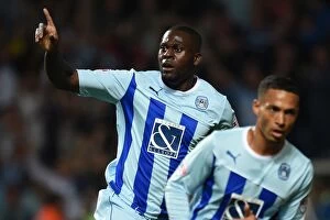 Images Dated 5th September 2014: Frank Nouble's Stunner: Coventry City's Thrilling Opening Goal in Sky Bet League One vs. Gillingham