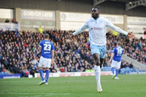 Images Dated 2015 March: Frank Nouble's Thrilling Goal Celebration: Coventry City in Sky Bet League One Victory over Chesterfield