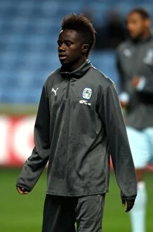 Images Dated 22nd November 2011: Gael Bigirimana in Focus: Pre-Match Warm-up, Coventry City vs Cardiff City (Nov 22, 2011)