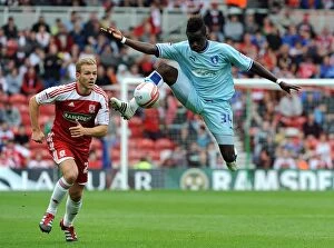 27-08-2011 v Middlesbrough, Riverside Collection: Gael Bigirimana Soars High: Coventry City vs Middlesbrough in Championship Action