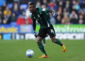 Images Dated 2012 February: Game-Winning Glory: Alex Nimely's Strike at Madejski Stadium for Coventry City (February 11)