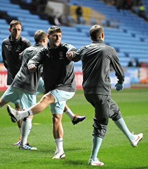 Images Dated 14th February 2012: Gary Deegan and Coventry City Team-Mates Warm Up Ahead of Npower Championship Showdown vs