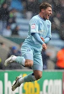 Images Dated 4th February 2012: Gary Deegan's Double Delight: Coventry City's Second Goal vs. Ipswich (04-02-2012)