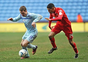 Images Dated 2013: Gary McSheffrey Beats Kelvin Mellor: Coventry City vs Crewe Alexandra