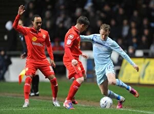Images Dated 5th February 2013: Gary McSheffrey vs Crewe Alexandra: Johnstones Paint Trophy Northern Final Showdown at Ricoh Arena