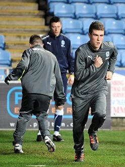 Images Dated 14th February 2012: Gearing Up: Joshua Ruffels Pre-Match Ritual at Ricoh Arena (Coventry City vs Leeds United)