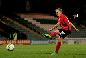 Images Dated 2015 October: George Thomas Scores the Decisive Penalty: Coventry City Advances in Johnstones Paint Trophy against Yeovil Town