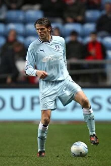 Images Dated 21st January 2012: Hermann Hreidarsson in Action for Coventry City vs Middlesbrough at Ricoh Arena (21-01-2012)