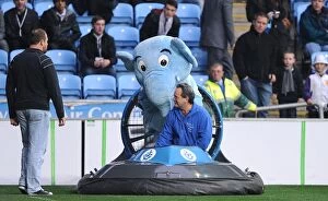 Images Dated 5th November 2011: Hovercraft Ride with Sky Blue Sam: Unique Coventry City Football Club Half-Time Entertainment vs